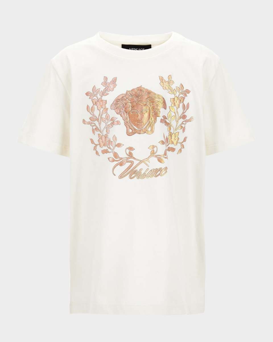 Girl's Crest Logo-Print T-Shirt, Size 6-
